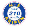 RE MS210-250 Rollenetiketten "MS-Reifen bis 210 km/h" 1 Rolle = 250 Etiketten D=30mm